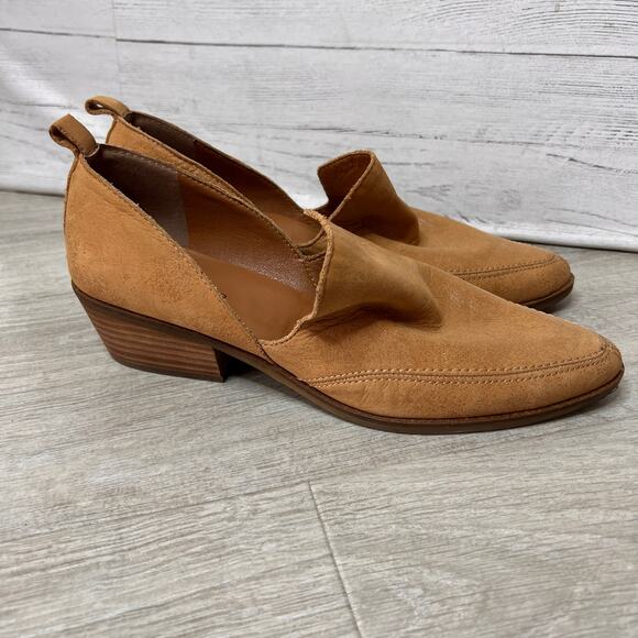 Lucky Brand Shoes Womens Size 10M Tan Mahzan Slip On Leather Suede Loafers - Picture 5 of 16